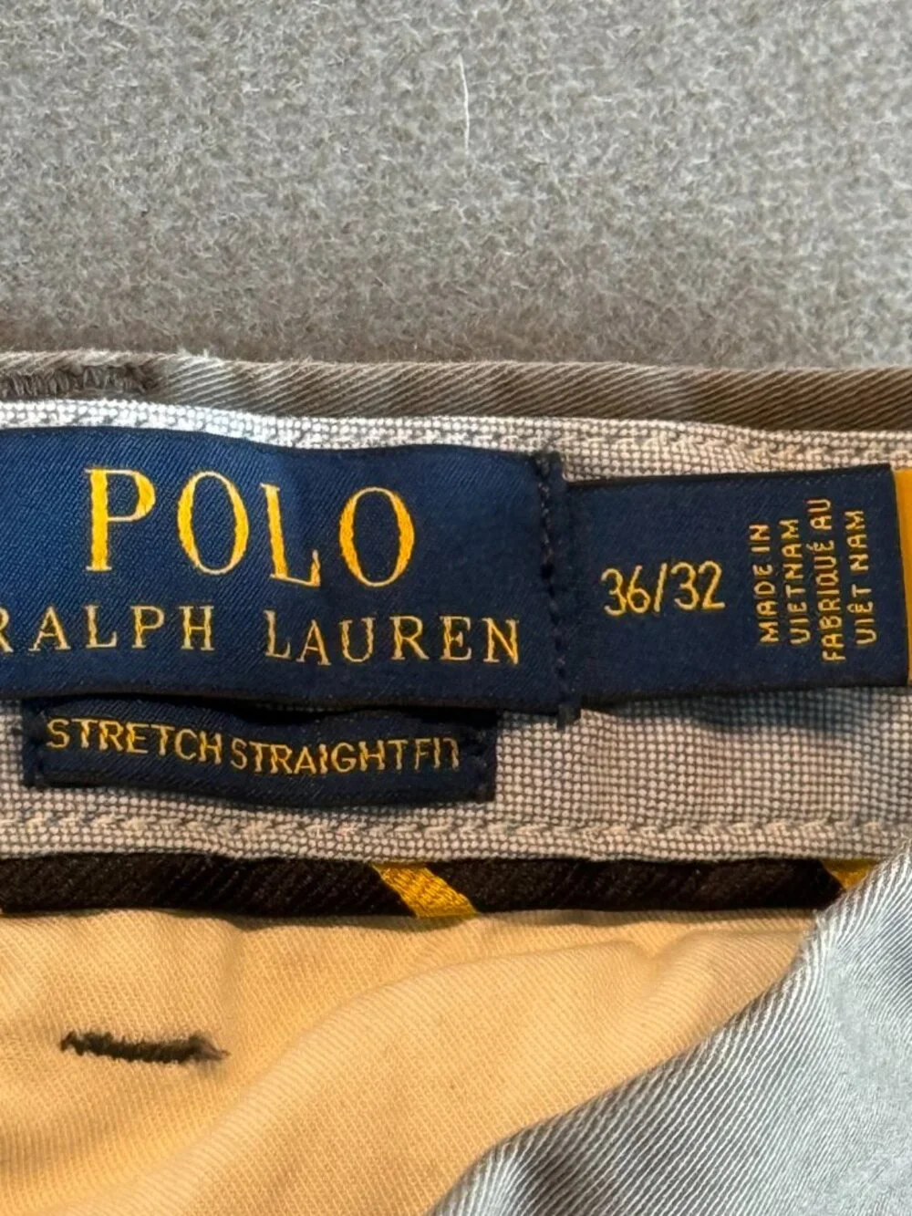 Polo Ralph Lauren Stretch Straight Chino Pants Men’s 36x32 Gray Cotton
